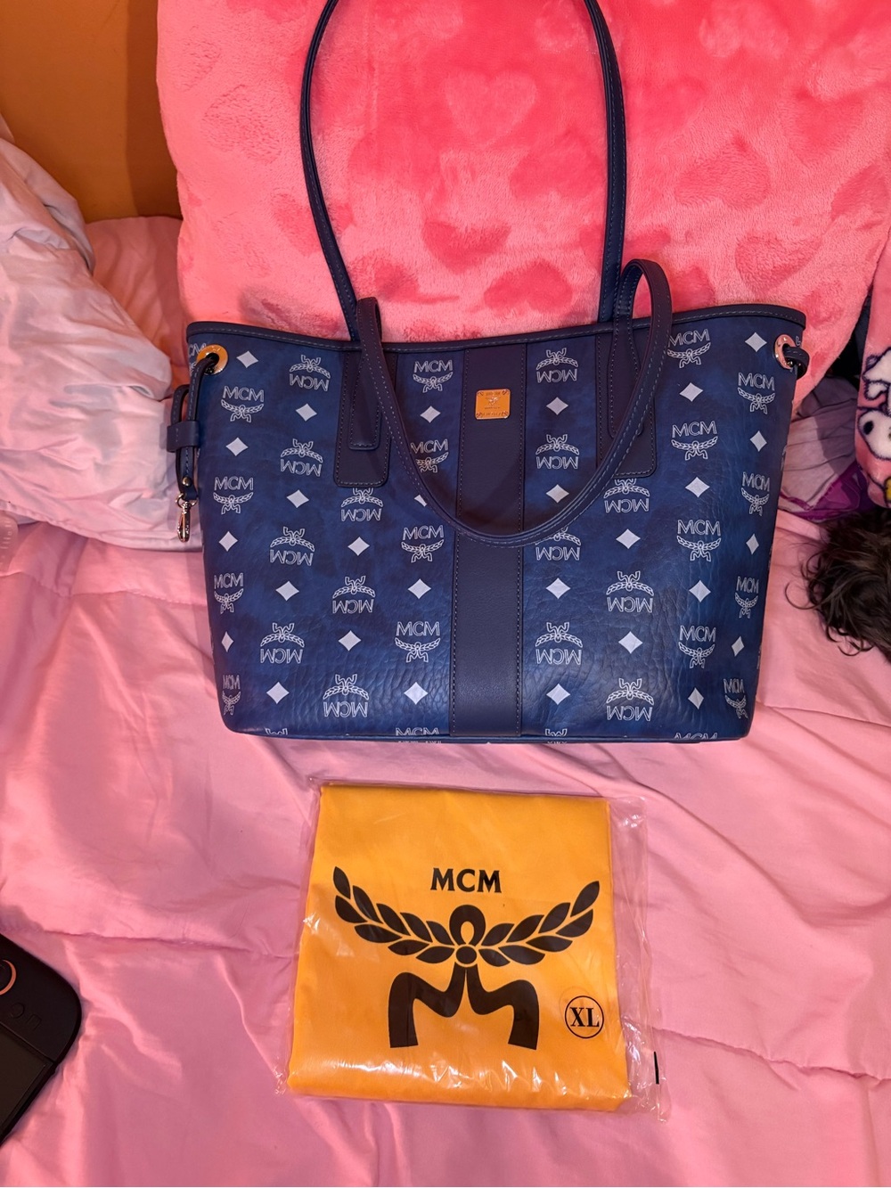 Mcm small Liz blue tote bag